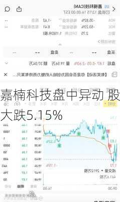 嘉楠科技盘中异动 股价大跌5.15%