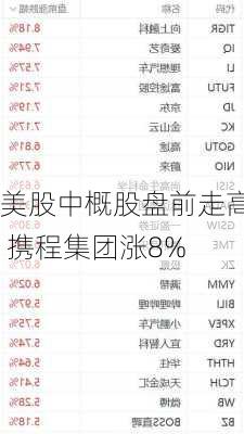 美股中概股盘前走高 携程集团涨8%