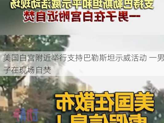 美国白宫附近举行支持巴勒斯坦示威活动 一男子在现场自焚