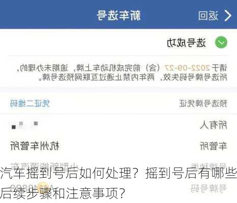 汽车摇到号后如何处理？摇到号后有哪些后续步骤和注意事项？