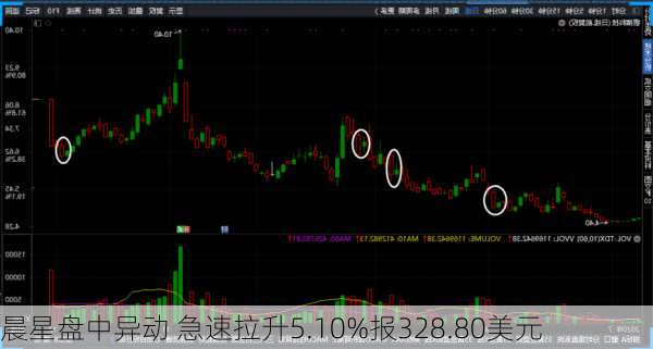 晨星盘中异动 急速拉升5.10%报328.80美元