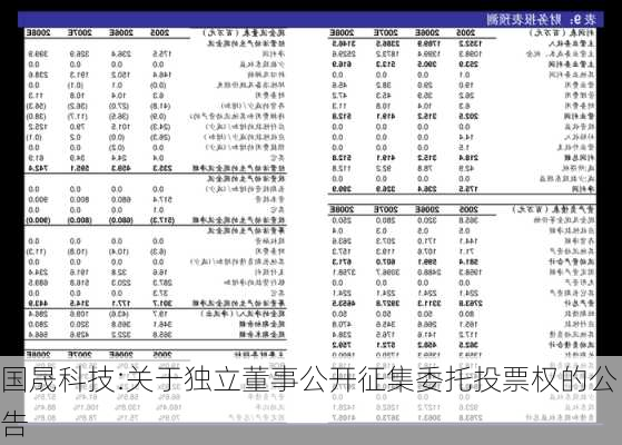 国晟科技:关于独立董事公开征集委托投票权的公告