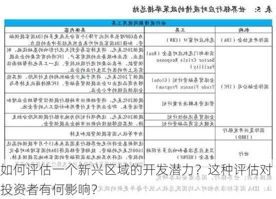 如何评估一个新兴区域的开发潜力？这种评估对投资者有何影响？