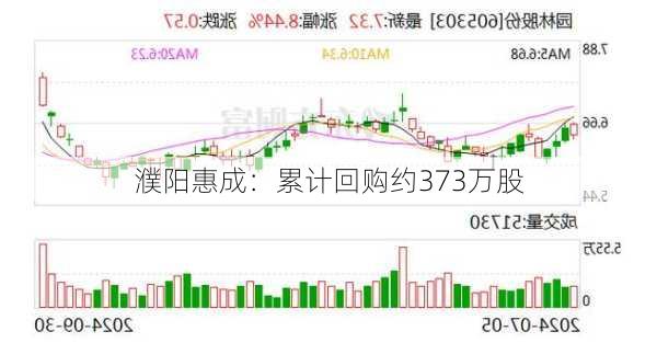 濮阳惠成：累计回购约373万股