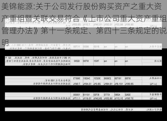 美锦能源:关于公司发行股份购买资产之重大资产重组暨关联交易符合《上市公司重大资产重组管理办法》第十一条规定、第四十三条规定的说明