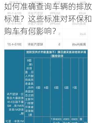 如何准确查询车辆的排放标准？这些标准对环保和购车有何影响？