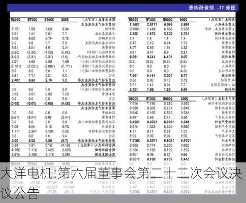 大洋电机:第六届董事会第二十二次会议决议公告