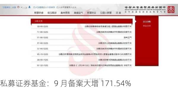 私募证券基金：9 月备案大增 171.54%