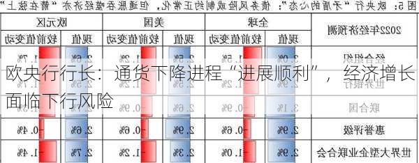 欧央行行长：通货下降进程“进展顺利”，经济增长面临下行风险